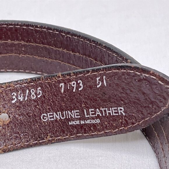 Vintage Aztec design handmade leather belt, men’s size 32-33 waist - Picture 4 of 6